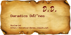 Daradics Dénes névjegykártya